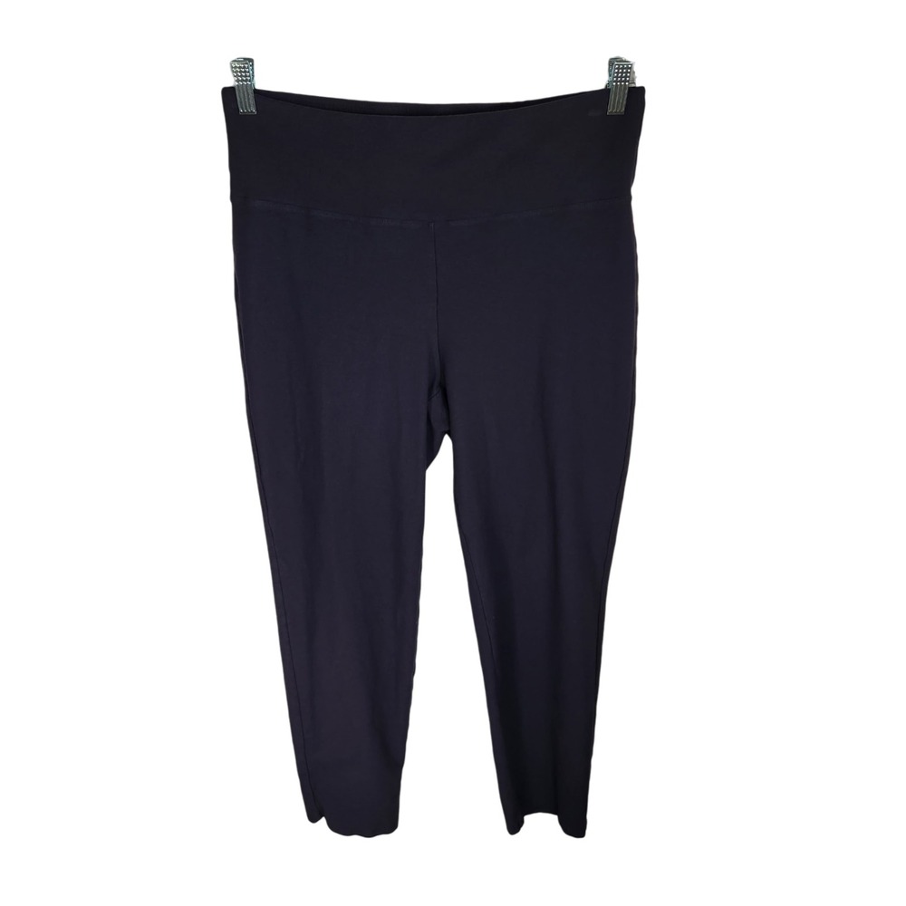 Eileen Fisher Washable Stretch Crepe High Waist Slim Pant Size Medium Dark Blue
